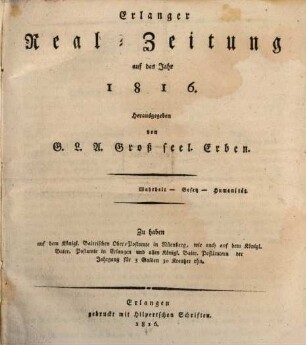 Erlanger Real-Zeitung. 1816