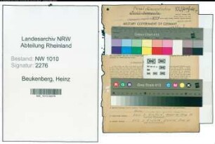 Entnazifizierung Heinz Beukenberg , geb. 17.09.1906 (Kaufm.Angestellter)