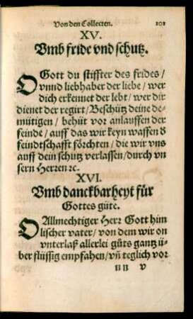 XV. Umb fride und schutz.