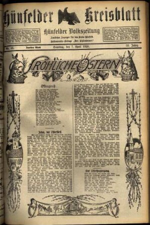 Zweite Ausgabe vom Samstag, den 07. April 1928.