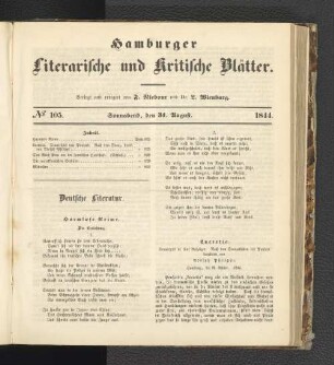 Nummer 105. Sonnabend, den 31. August