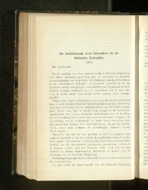 De rechtspraak over Inlanders in de Duitsche koloniën, door H. (Slot)