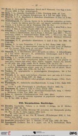 VIII. Vermischtes. Nachträge (Nr. 891-1260)