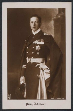 Postkarte mit Porträt von Adalbert von Preußen