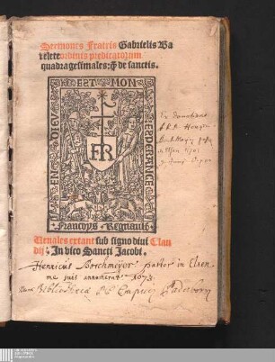 Sermones Fratris Gabrielis Barelete ordinis predicatorum tam quadragesimales: q[uam] de sanctis