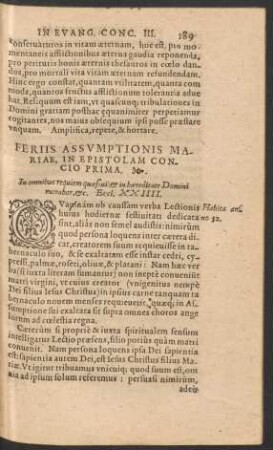 Feriis Assumptionis Mariae, In Epistolam ...