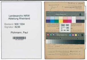 Entnazifizierung Paul Plohmann , geb. 17.12.1894 (Bahnsekretaer)