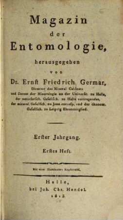 Magazin der Entomologie. 1. 1813/15
