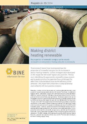 Making district heating renewable. The proportion of renewable energies can be notably increased in existing district heating networks incrementally.