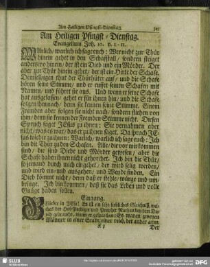 Am Heiligen Pfingst-Dienstag