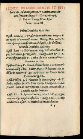 Index Evangeliorum Et Epistolarum, usui temporum et Sanctorum totius anni serviens ...