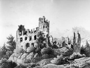 Landschaft mit Burgruine