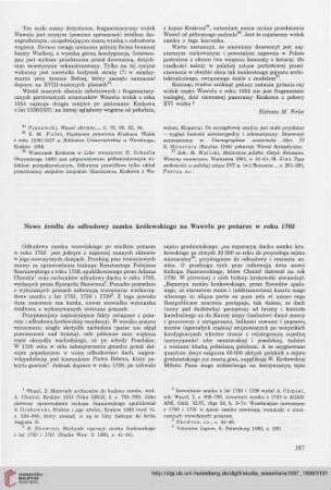 6/7: Nowe źródła do odbudowy zamku królewskiego na Wawelu po pożarze w roku 1702