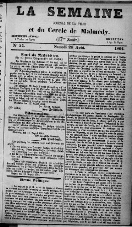La semaine. 1858-1916