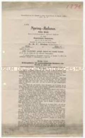 Prüfungsbericht über eine Getreidemähmaschine von der Firma R. Hornsby und Söhne in England