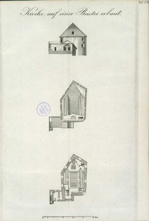 Pirna. Festung Sonnenstein. Kirche Taf. VIII. aus: Nostitz und Jänckendorf, Gottlob A. E. von: Beschreibung der Königl. Sächsischen Heil- und Verpflegungsanstalt Sonnenstein - T. 1, Abt. 2. Dresden: SLUB Hist.Sax.H.1795