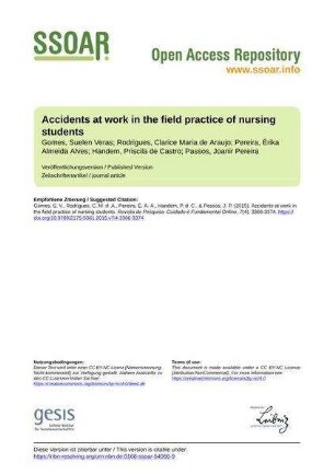 Accidents at work in the field practice of nursing students