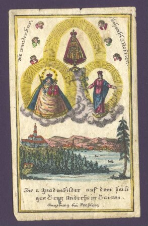 Darstellung der Monstranz mit den drei Hostien der Klosterkirche (kleines Andachtsbild)