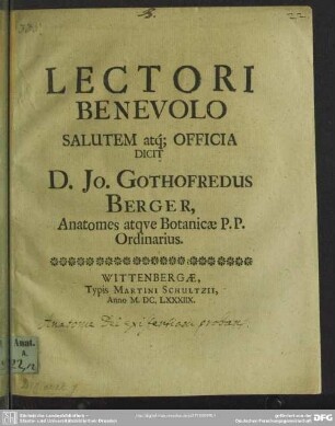 Lectori benevolo salutem atq[ue] officia