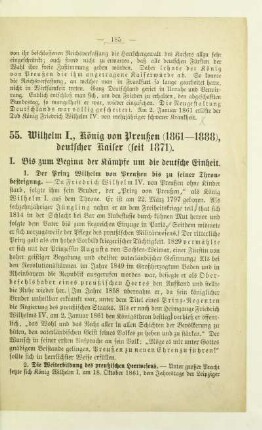 55. Wilhelm I., König von Preußen (1861-1888) deutscher Kaiser (seit 1871)
