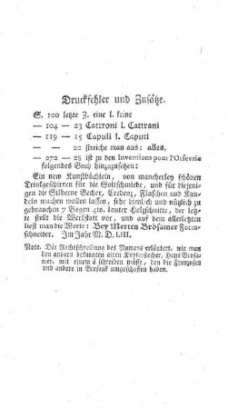 Druckfehler und Zusätze
