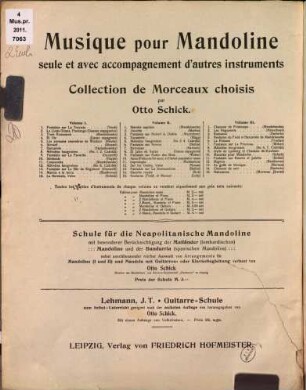 Mandolinenalbum : collection de morceaux choisis ; pour mandoline seule et avec accompagnement d'autres instruments. 2
