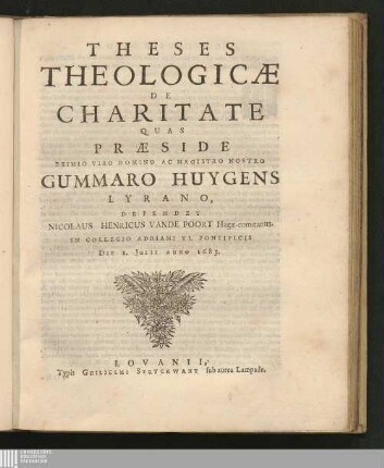 Theses Theologicae De Charitate