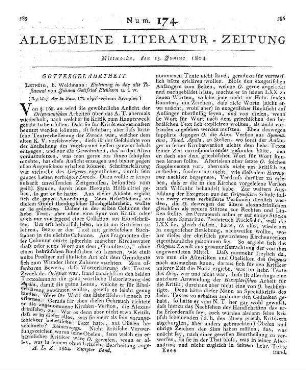 Eichhorn, J. G.: Einleitung in das Alte Testament etc. (Beschluß der in Num. 173. abgebrochenen Recension.)