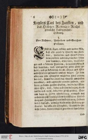 Kaysers Carl des Fuenften, und des Heiligen Römischen Reiches peinliche Halsgerichts-Ordnung