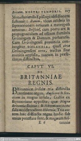 Caput VI. De Britanniae Regnis