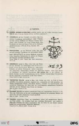 I) Faenta. (Nr. 216-310)