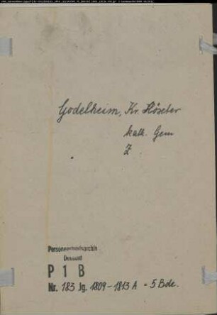 Zivilstandsregister der katholischen Gemeinde Godelheim, Kreis Höxter (A 1808-1813) (Gemeinde: Katholische Gemeinde Godelheim)