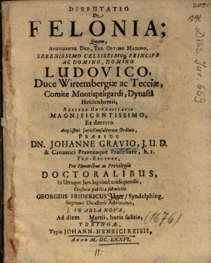 Disputatio De Felonia