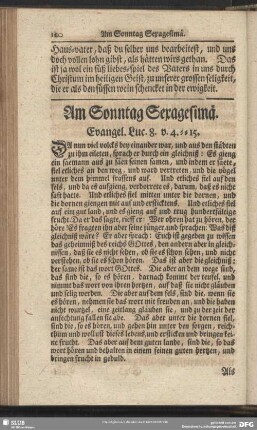Am Sonntag Sexagesimä. Evangel. Luc. 8. v. 4-15