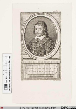 Bildnis Christoph Bernhard (von Galen), 1650-78 Fürstbischof von Münster