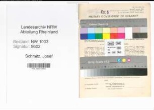 Entnazifizierung Josef Schmitz , geb. 07.02.1897 (Polizeimeister)