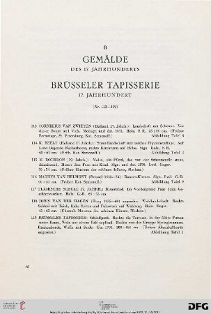 B. Gemälde des 17. Jahrhunderts (Nr. 113-119)