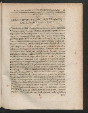 Caput VI. De Regni Burgundici Ad Franco-Carolingos Translatione.