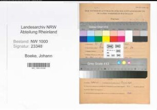 Entnazifizierung Johann Boeke, geb. 27.03.1904 (Beifahrer)