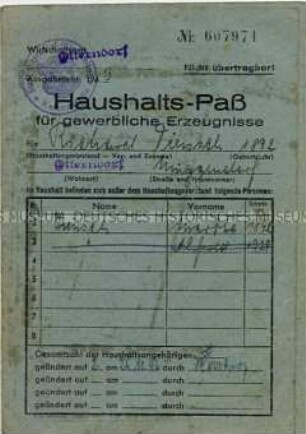Berechtigungsausweis für gewerbliche Erzeugnisse