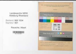 Entnazifizierung Albert Rausche , geb. 08.06.1915 (Stabsmusikmeister)