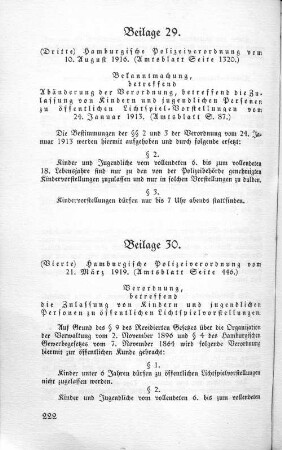 Beilage 30. (Vierte) Hamburgische Polizeiverordnung vom 21. März 1919.