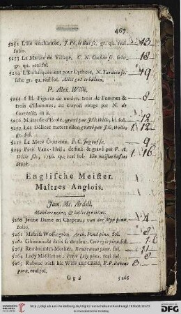 Englische Meister / Maîtres Anglois