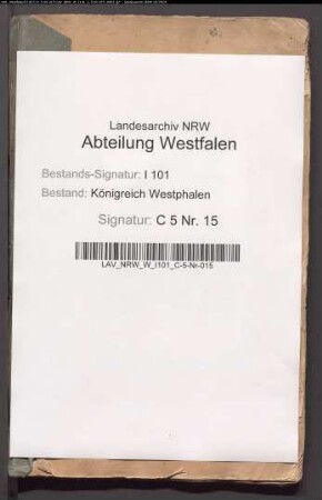 Darstellung der Steuerverfassung des platten Landes im Fürstentum Minden, 1648 / 1800