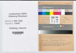 Entnazifizierung Heinrich Holzberg, geb. 21.11.1907 (Verw.Gehilfe)