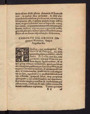 Eiir-Giiiv, Carolus Dei Gracia Imperator Romanus, semper Augustus & c. - Responsio.