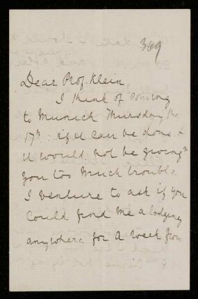 Nr. 5: Briefe von Arthur Cayley an Felix Klein, Cambridge, 7.6.1880