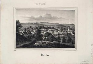 Ansicht von Werdau, Lithographie, 1837 : Werdau. - [Dresden] : [Pietzsch] , [1837]. - 1 Kunstblatt : Lithogr. ; 17 x 11 cm
