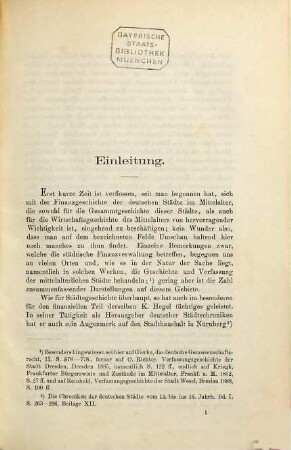 Die Finanzverwaltung der Stadt Braunschweig bis zum Jahre 1374