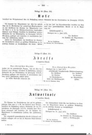 Beilagen zu Protokoll, 30. Sitzung